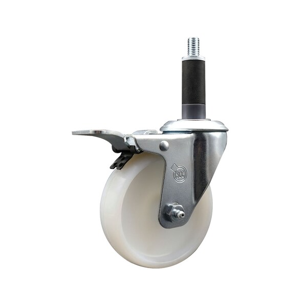 4'' Nylon Swivel 1'' Expanding Stem Caster Total Lock Brake